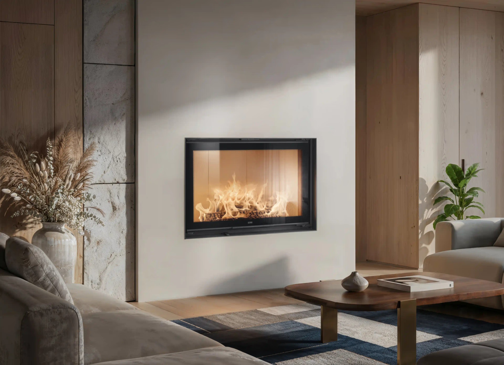 Semineu pe lemne FRONTAL BLOK 950 de la Klover