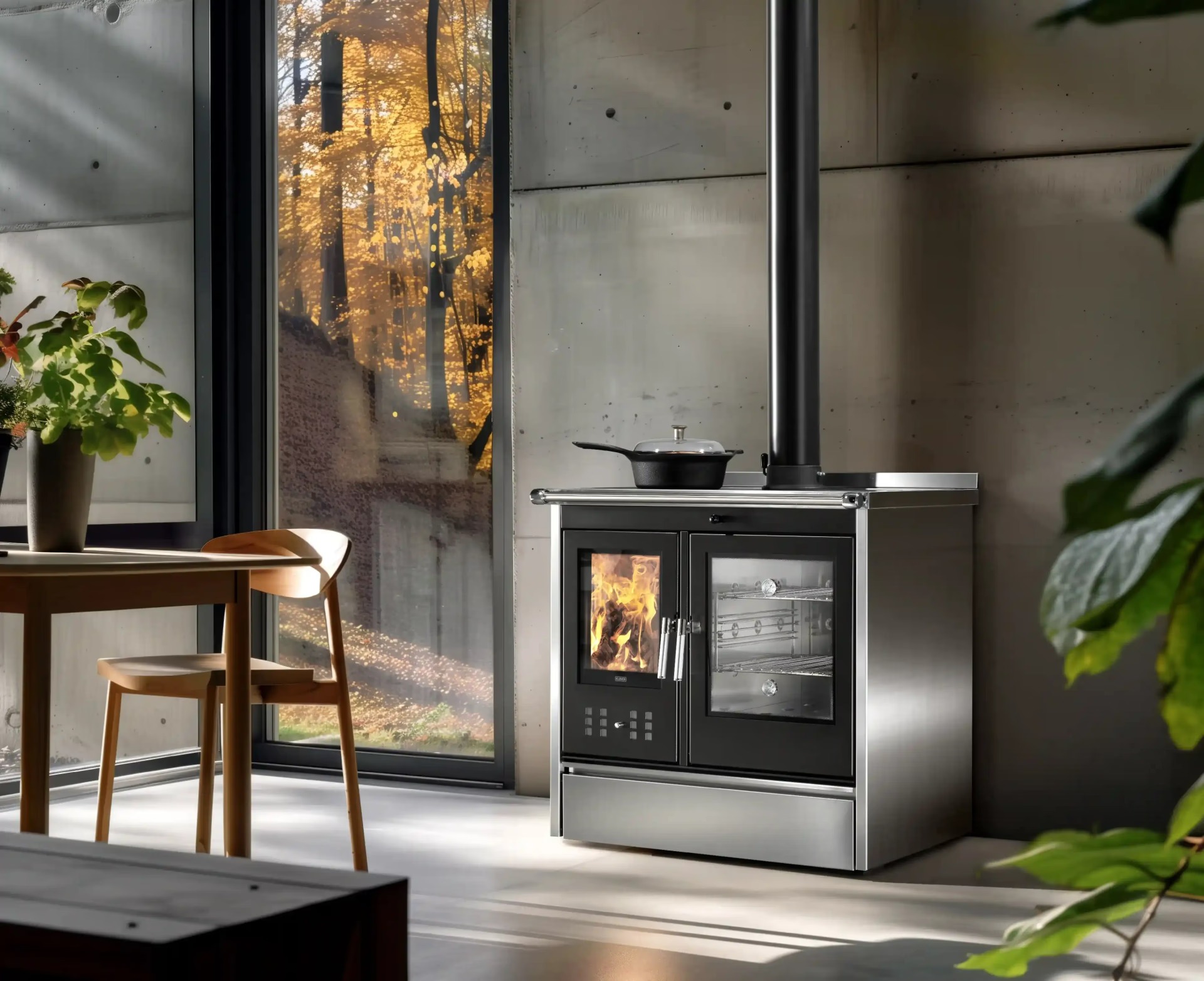 Soba de gatit pe lemne STAR 90 INOX de la Klover
