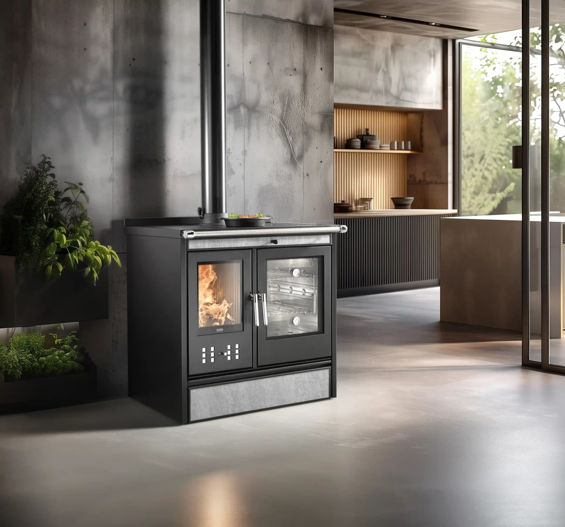 Soba de gatit pe lemne STAR 90 PLUS de la Klover